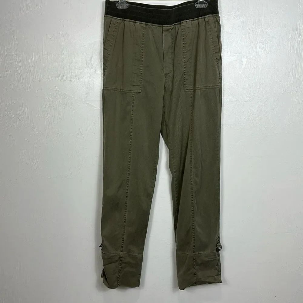 Soft Surroundings Olive Green Elastic Waist Straight Leg Pants Size M